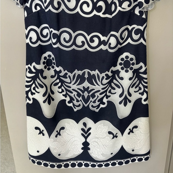 J. Crew Geometric Short Sleeve Dress, Size 8 Petite - Picture 3 of 8